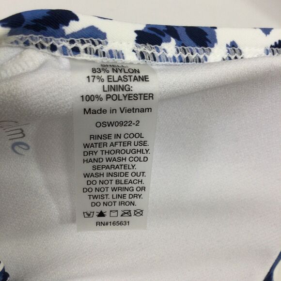Calme Womens Tiger String Bikini Top Animal Print Stretch Blue White Size S NWT - Picture 15 of 15